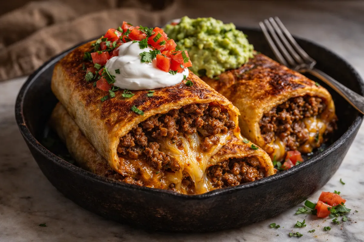 Beef Cheese Chimichangas That Are Perfectly Crispy and Cheesy