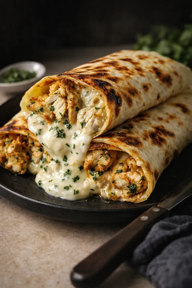 Cheesy Garlic Chicken Wraps: The Ultimate 20-Minute High Protein Meal