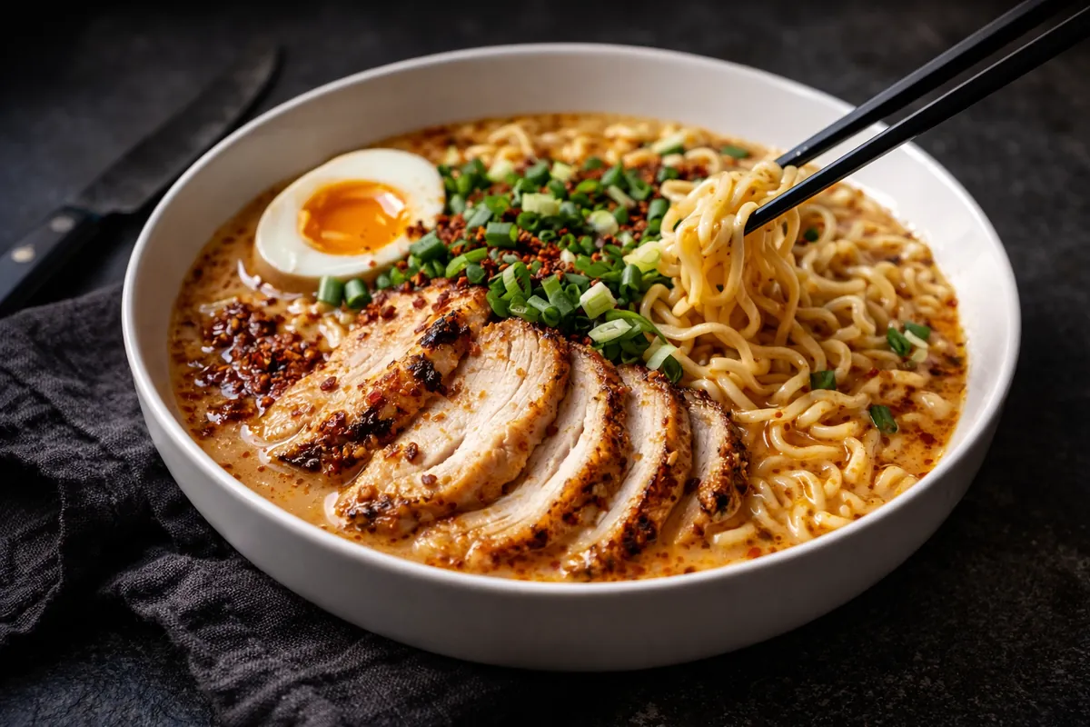 Creamy Garlic Chicken Ramen That Beats Takeout Every Time