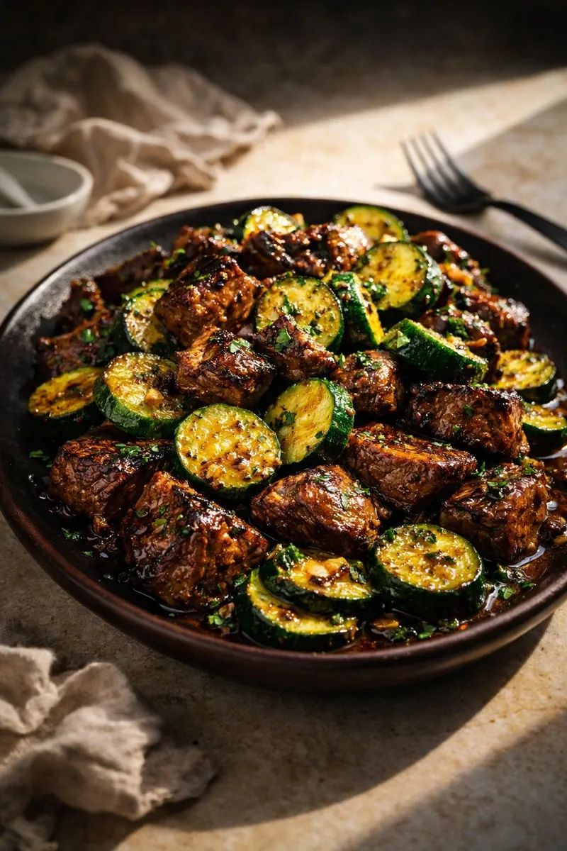Garlic Butter Steak Zucchini: The Ultimate 15-Minute Low Carb Meal