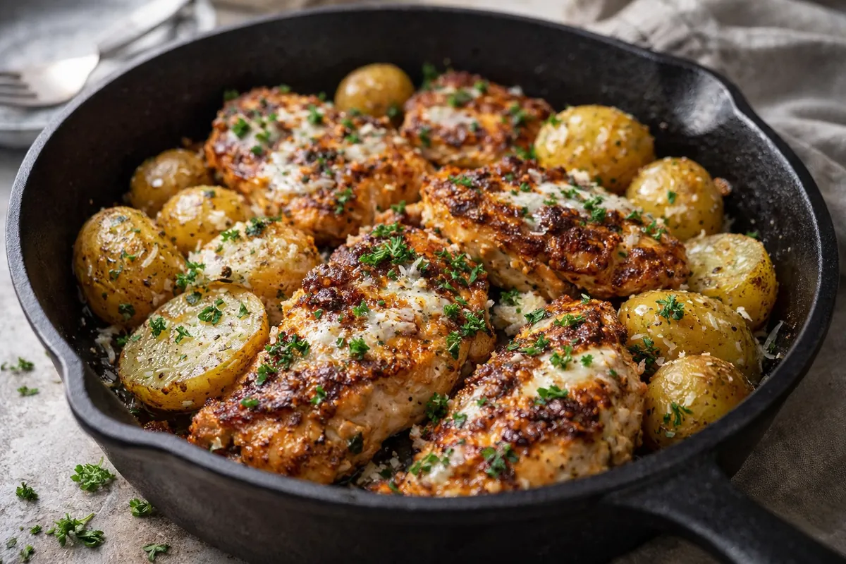 Garlic Parmesan Chicken Potatoes: The Ultimate One-Pan Comfort Meal