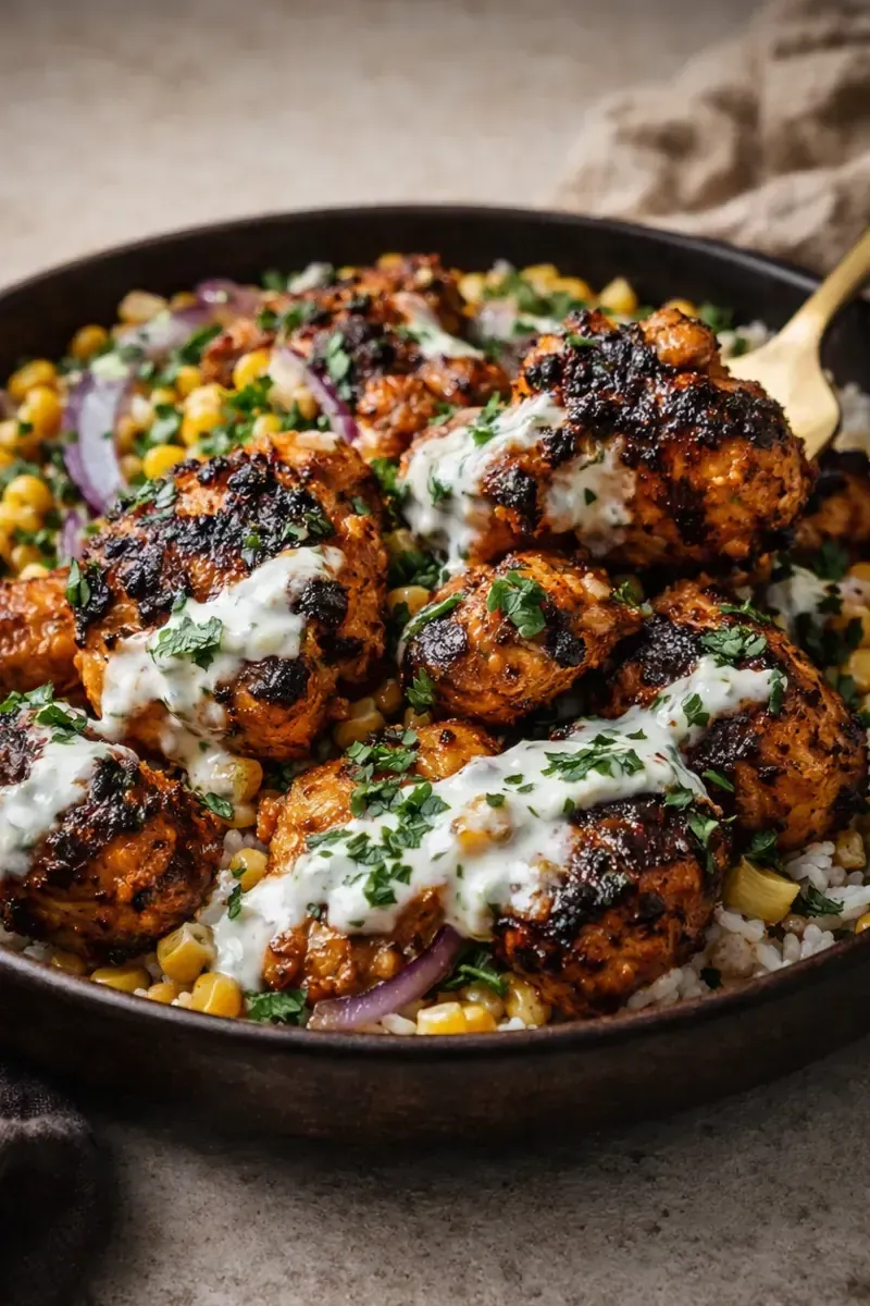 Street Corn Chicken Bowl with Zesty Lime and Cotija