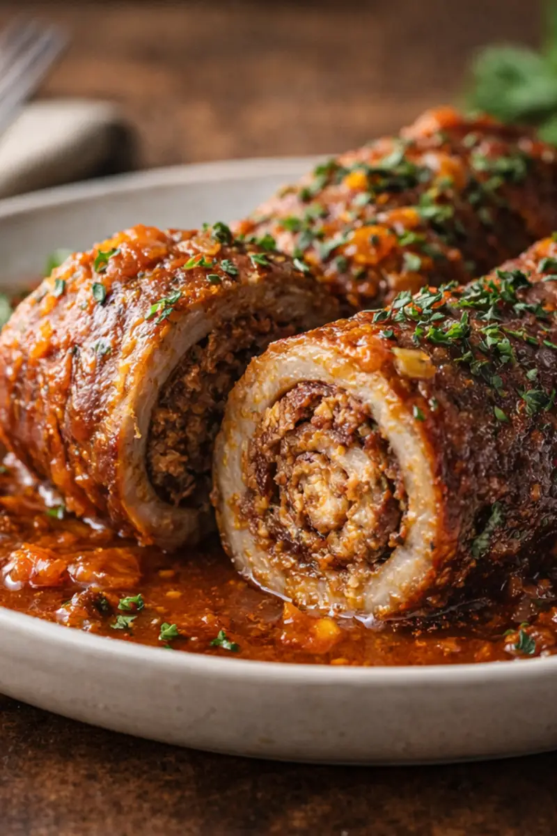 Saucy Beef Braciole easy dinner ideas