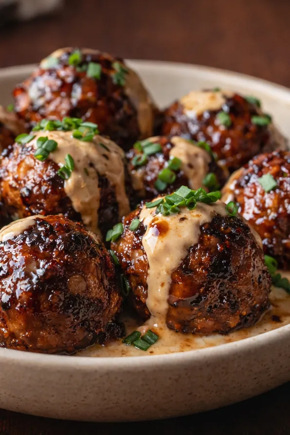 Saucy Korean BBQ Meatballs Spicy Mayo Dip Quick Dinner Ideas