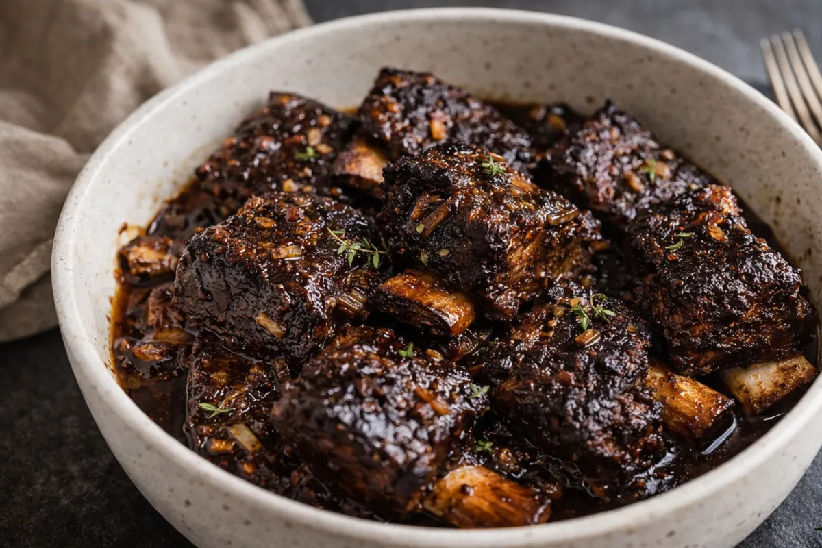 Tender Balsamic Bourbon Short Rib What to Cook Tonight A Plate Of Tender Balsamic Bourbon Short Rib What To Cook Tonight