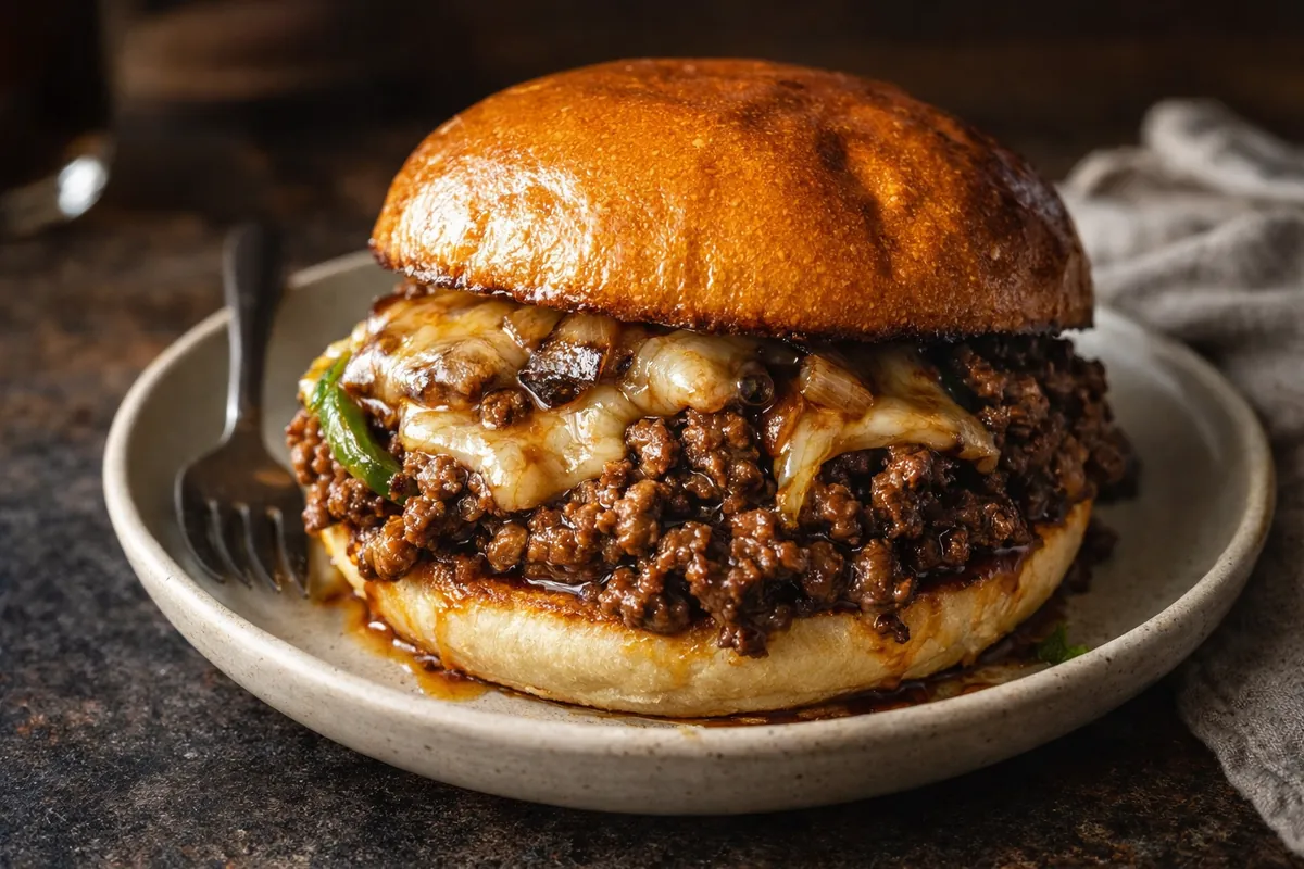 Cheesy Philly Cheesesteak Sloppy Joes Quick Dinner Ideas