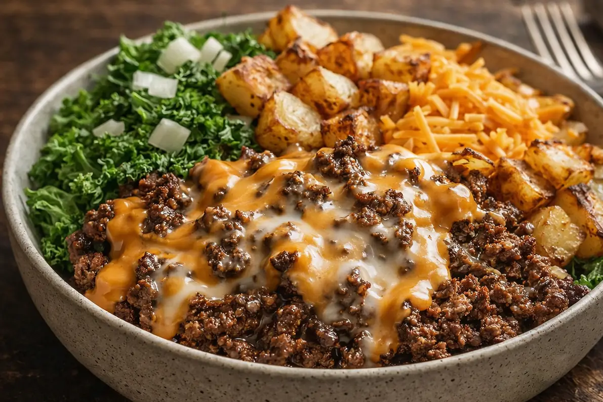 Loaded Smash Burger Bowl Healthy Dinner Ideas A Loaded Smash Burger Bowl Healthy Dinner Ideas Featuring Crispy Beef Patties