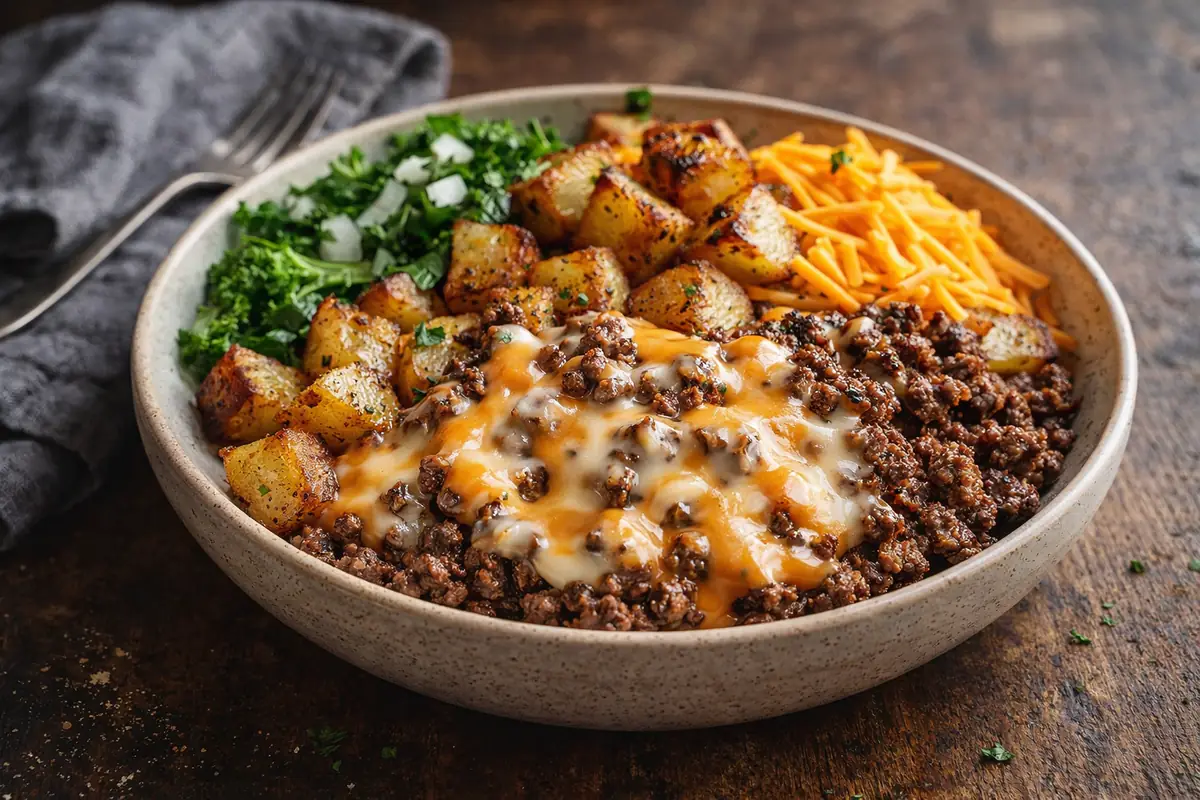 Loaded Smash Burger Bowl Healthy Dinner Ideas