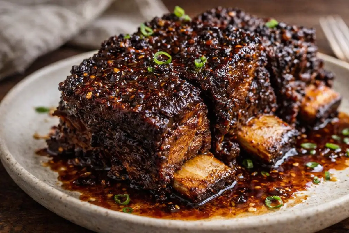 Tender Caramelized Asian Beef Short Rib for Easy Dinner Ideas A Platter Of Tender Caramelized Asian Beef Short Rib For Easy Dinner