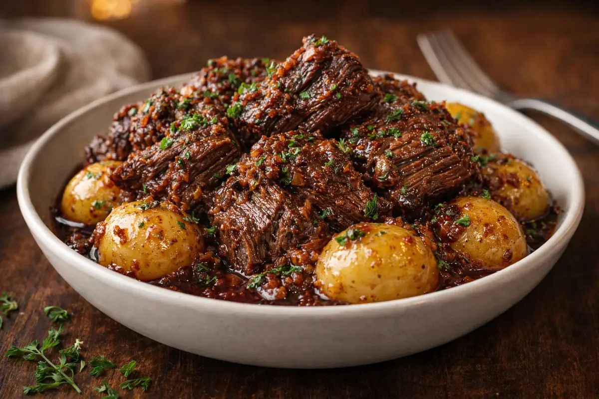 Tender Slow Cooker Garlic Butter Beef Potatoes Easy Dinner Ideas