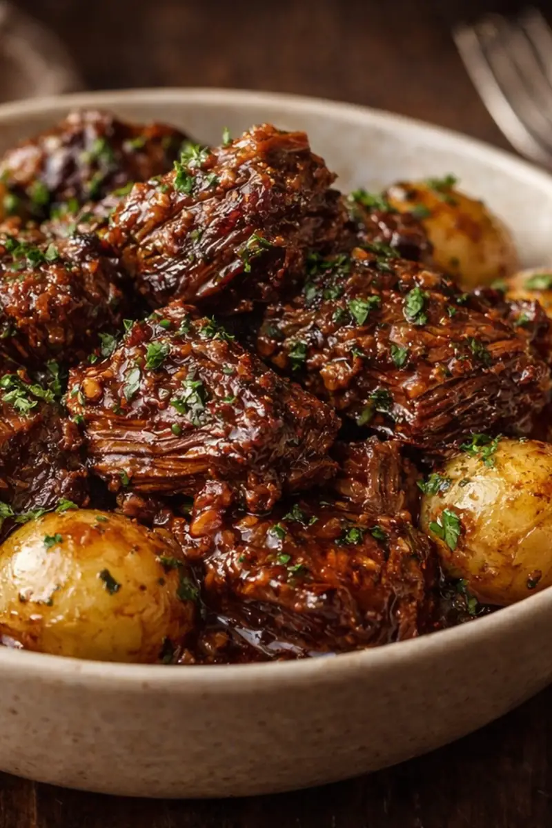 Tender Slow Cooker Garlic Butter Beef Potatoes Easy Dinner Ideas