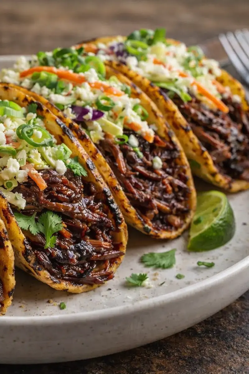 Crispy Slow Cooker Korean Beef Tacos Easy Dinner Ideas
