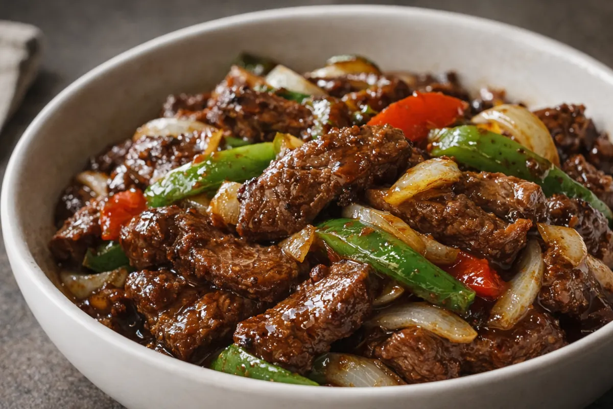 Saucy Chinese Pepper Steak Quick Dinner Ideas A Close Up Of Saucy Chinese Pepper Steak Quick Dinner Ideas With