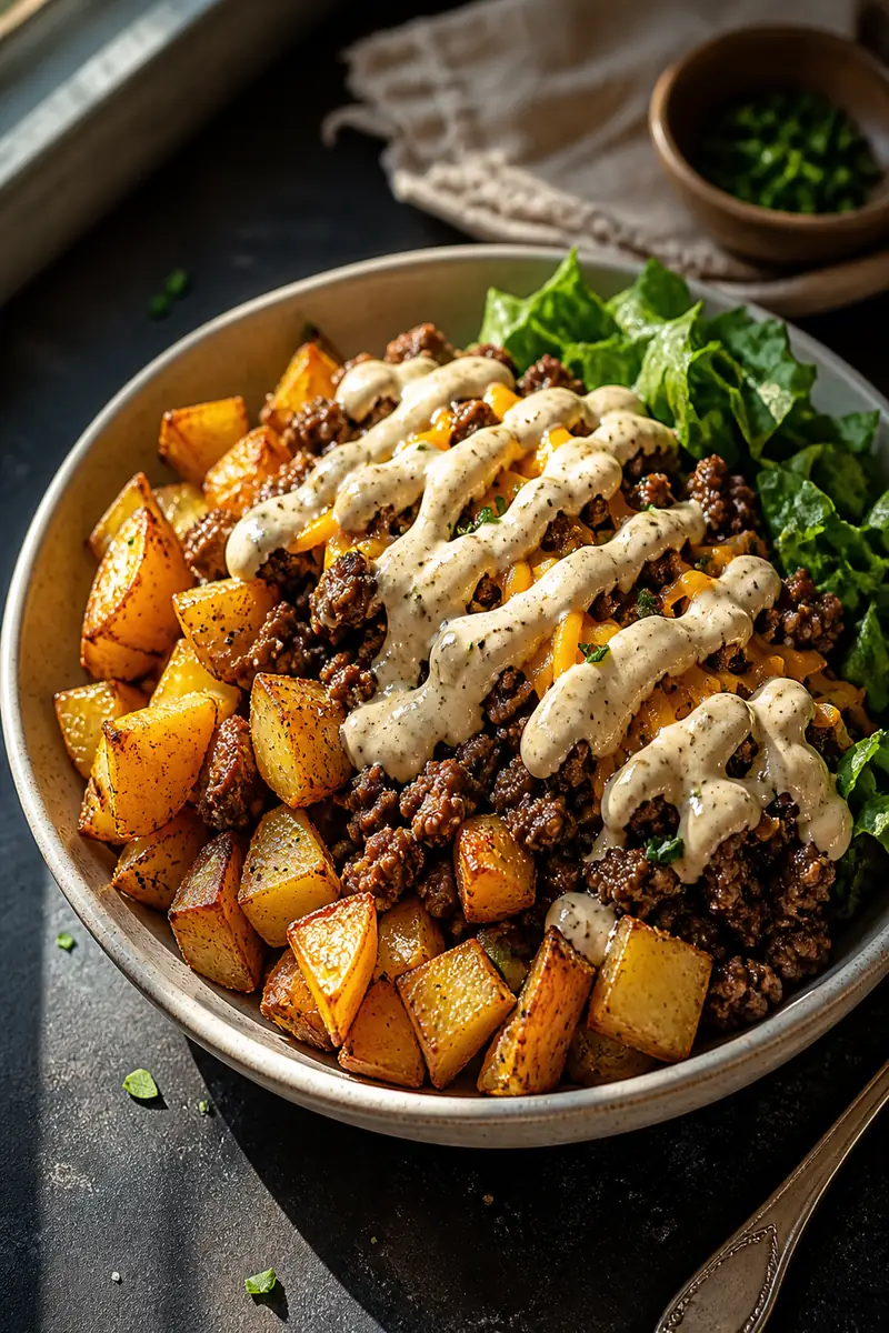 Loaded Smash Burger Bowl for Easy Dinners
