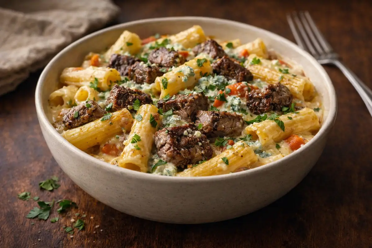 Cheesy Steak Blue Cheese Rigatoni Bake for Epic Dinner Ideas