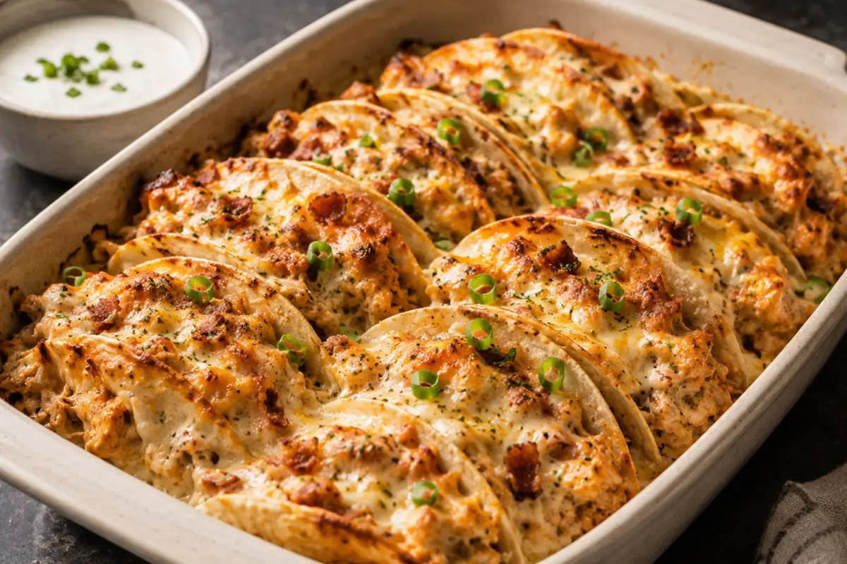 Crispy Baked Chicken Bacon Ranch Tacos for Busy Weeknights Crispy Baked Chicken Bacon Ranch Tacos For Busy Weeknights Lined On A