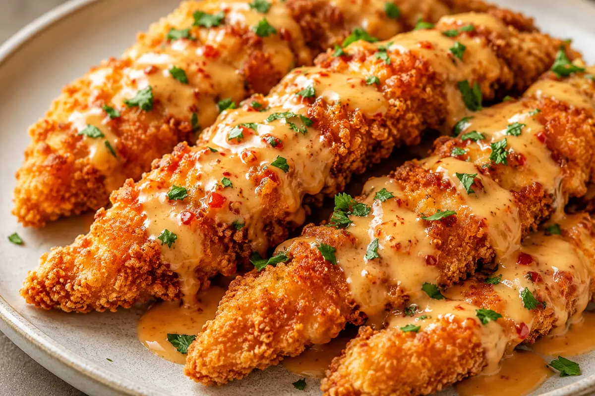 Crispy Bang Bang Chicken For Easy Dinners With Glossy Sauce And Parsley