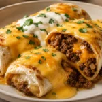 Cheesy Beef Burritos for Easy Dinners Cheesy Beef Cheese Burritos For Easy Dinners Cut Open With Beef And