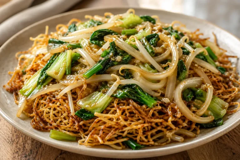 Crispy Cantonese Chow Mein For Easy Dinners With Bean Sprouts And Bok