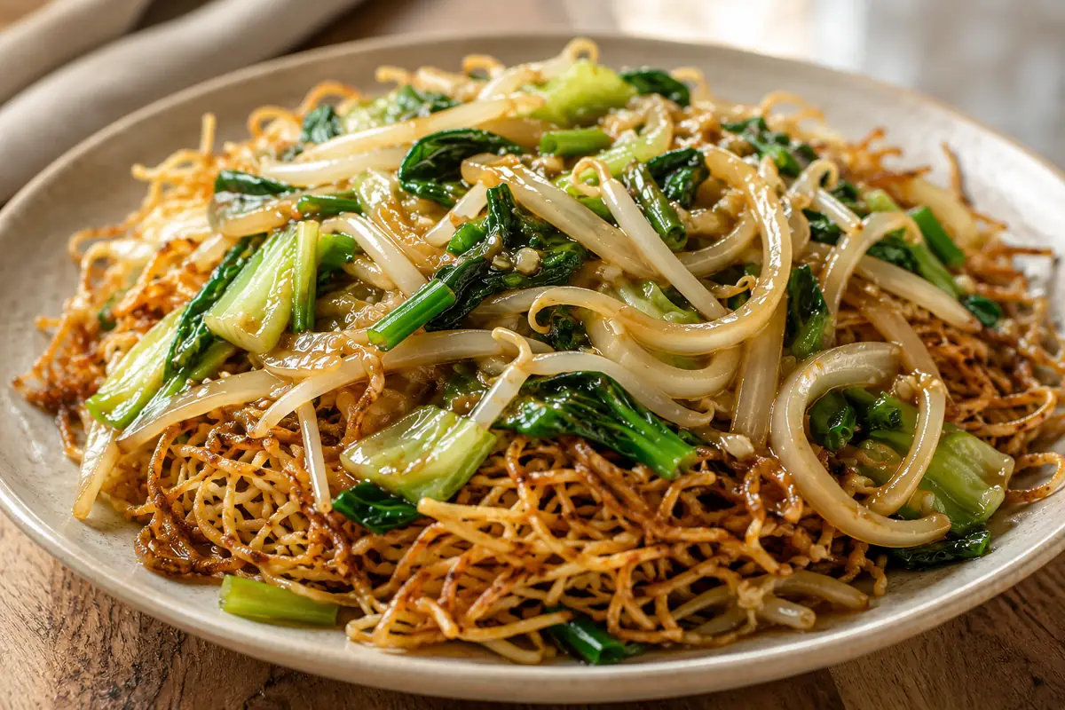 Crispy Cantonese Chow Mein For Easy Dinners With Bean Sprouts And Bok