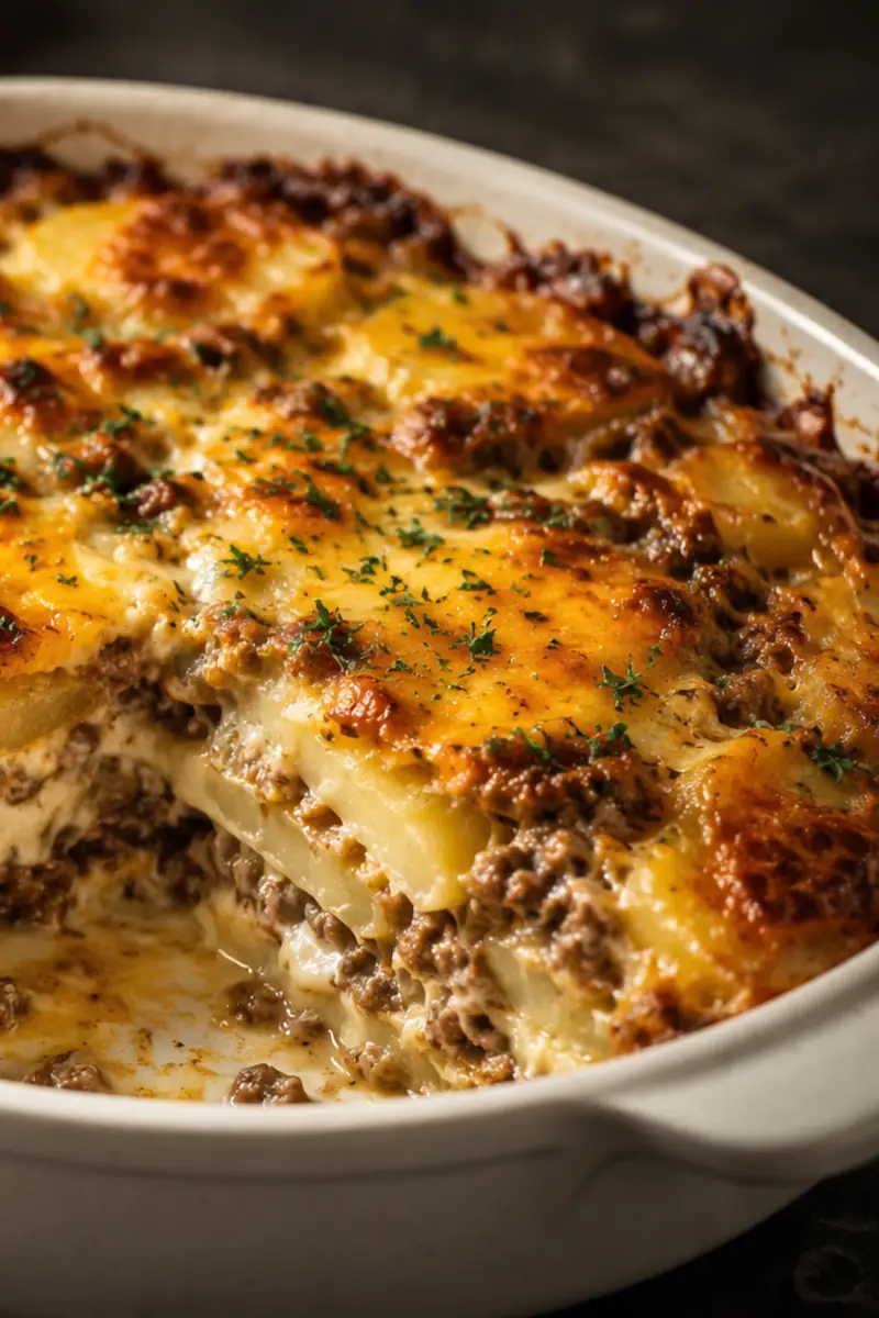 Cheesy Hamburger Potato Casserole for Busy Weeknights