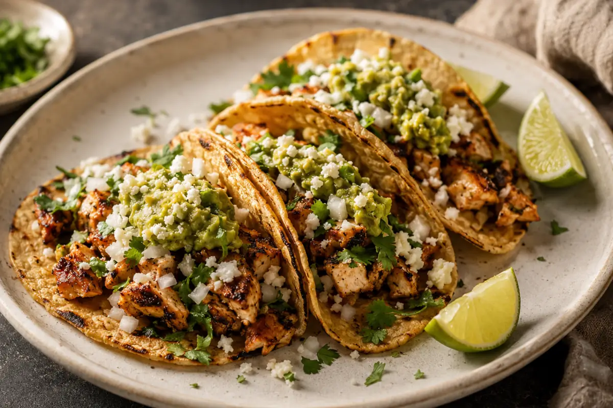 Crispy Chicken Street Tacos for Busy Weeknights Crispy Chicken Street Tacos For Busy Weeknights With Diced Onion, Cilantro, Salsa,