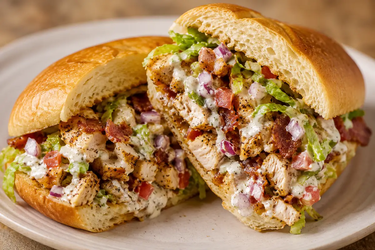 Loaded Chopped Chicken Bacon Ranch Sandwich For Easy Dinners With Chopped Chicken,