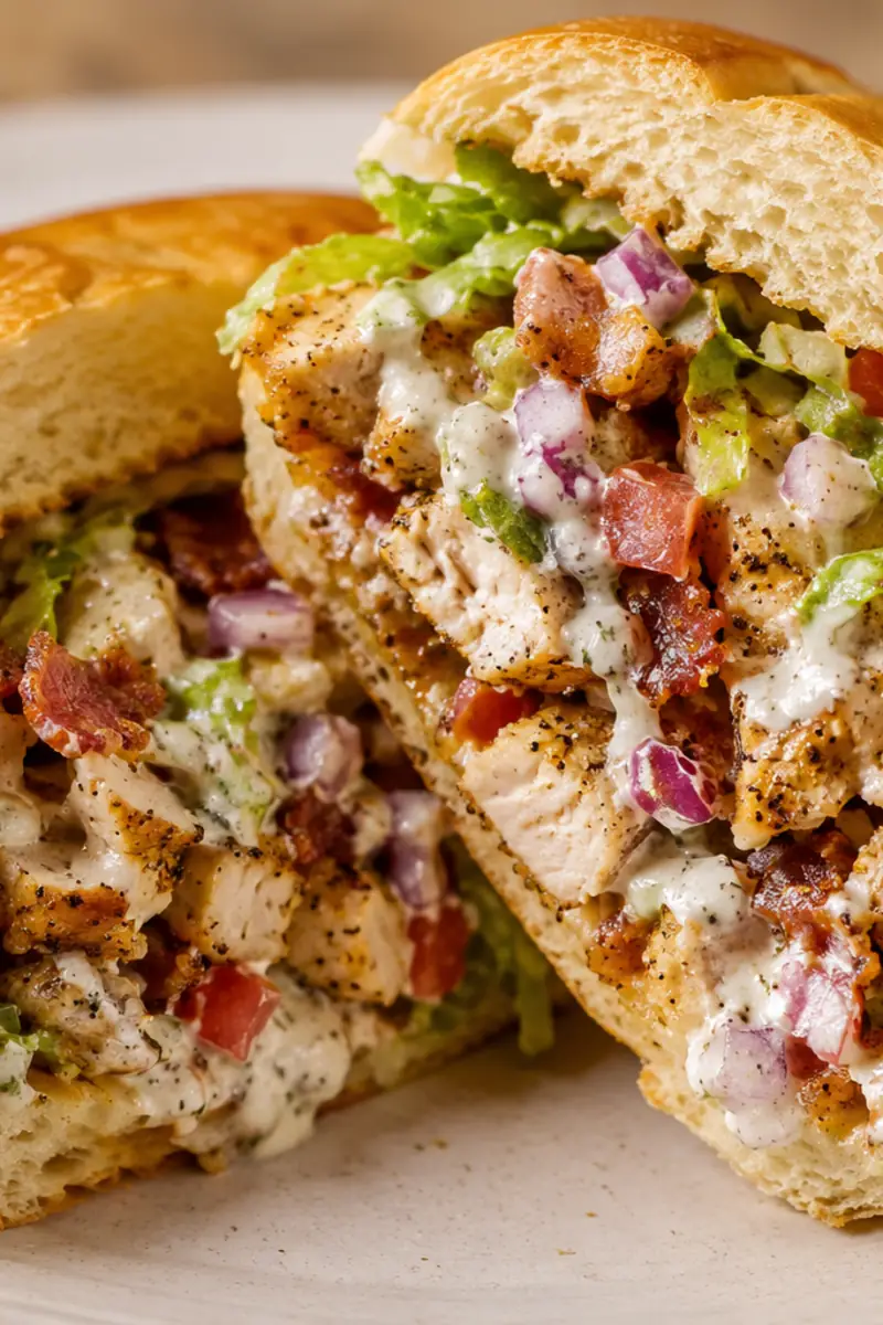 Loaded Chopped Chicken Bacon Ranch Sandwich for Easy Dinners
