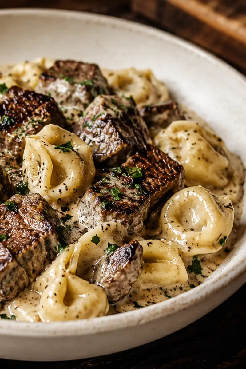 Creamy Cracked Garlic Steak Tortellini in Creamhouse Sauce Weeknight Win