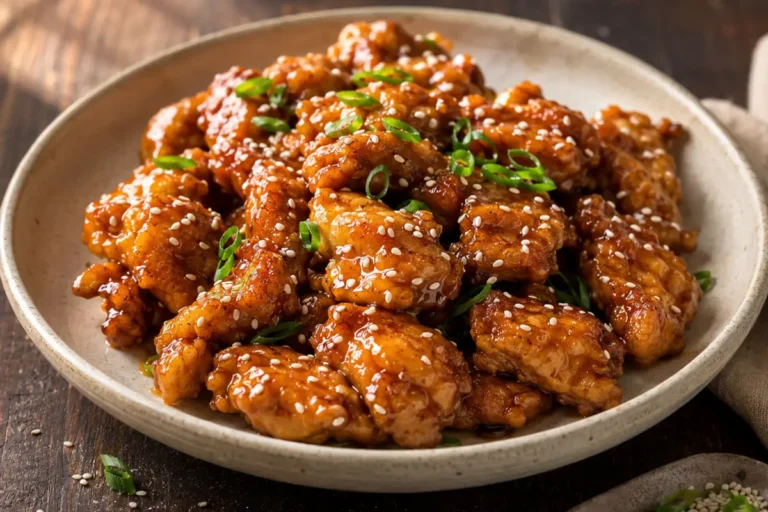 Crispy Sesame Chicken For Busy Weeknights With Glossy Sauce And Sesame Seeds