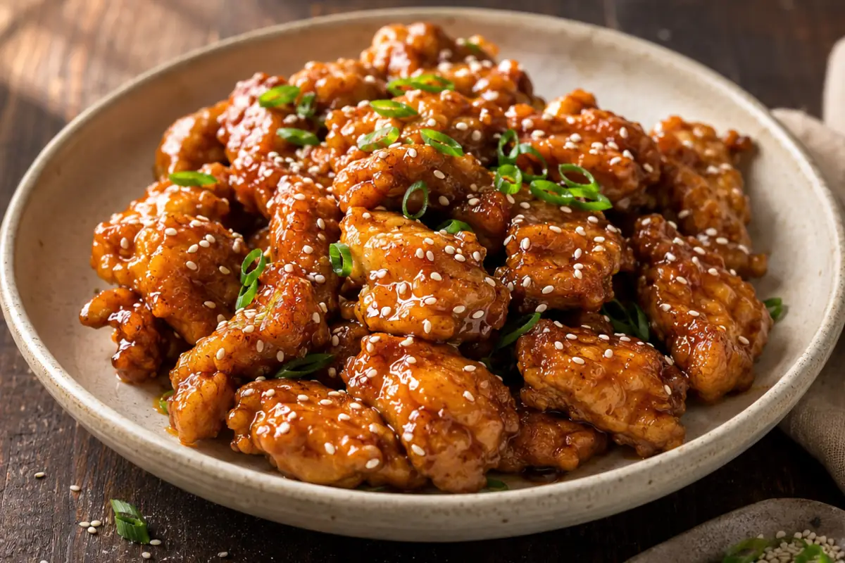 Crispy Sesame Chicken For Busy Weeknights With Glossy Sauce And Sesame Seeds