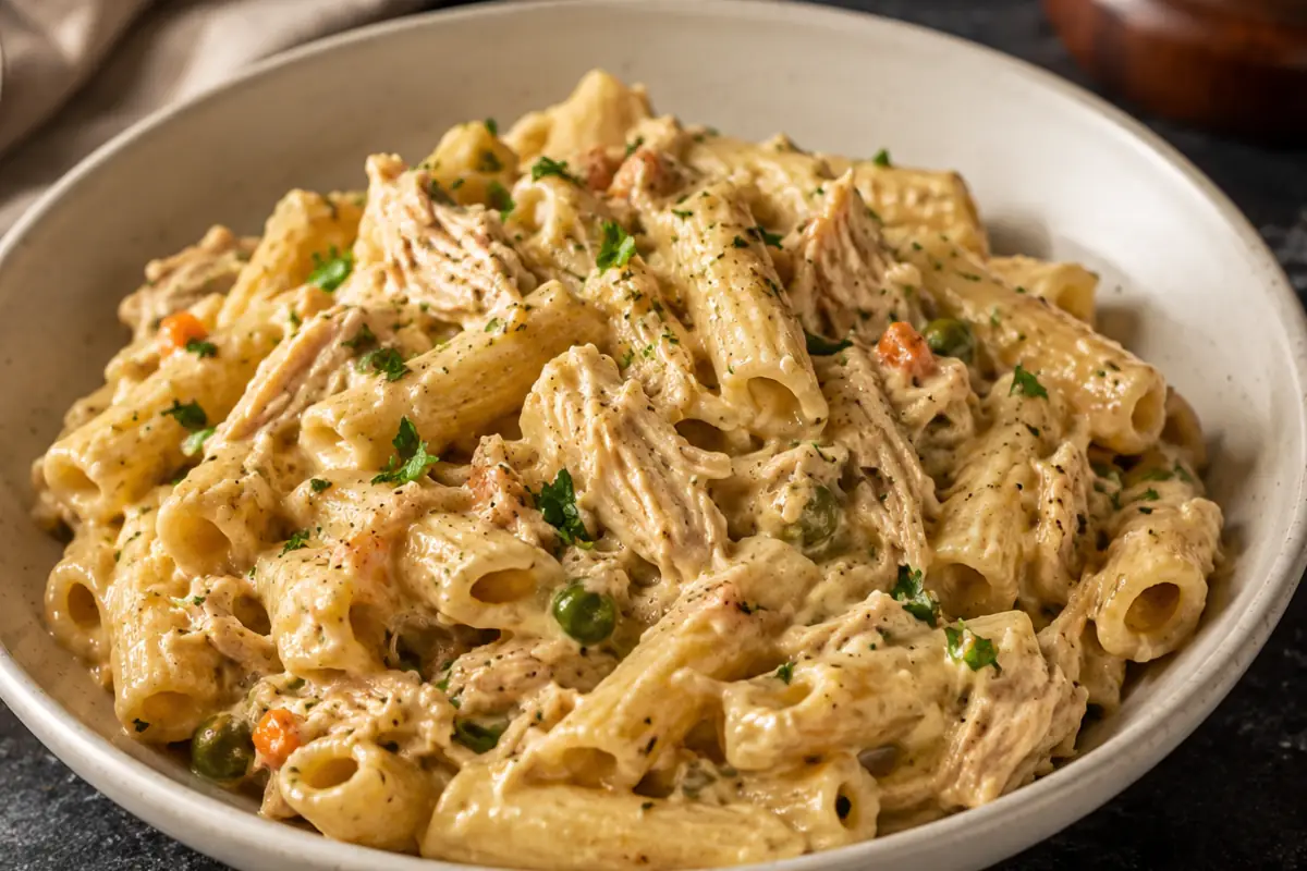 Creamy Crock Pot Chicken Pot Pie Pasta For Busy Weeknights In A