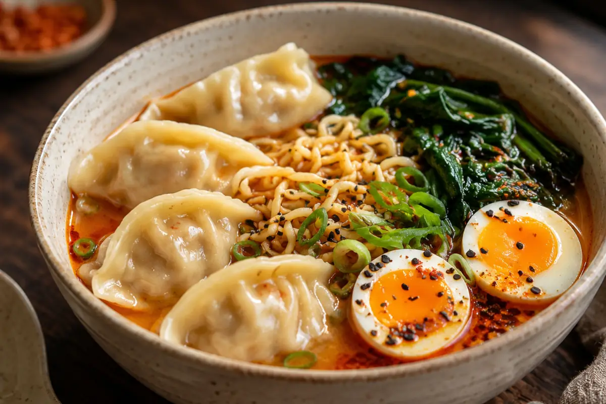 Loaded Dumpling Ramen Bowl for Busy Weeknights Steaming Loaded Dumpling Ramen Bowl For Busy Weeknights With Shrimp And Bok