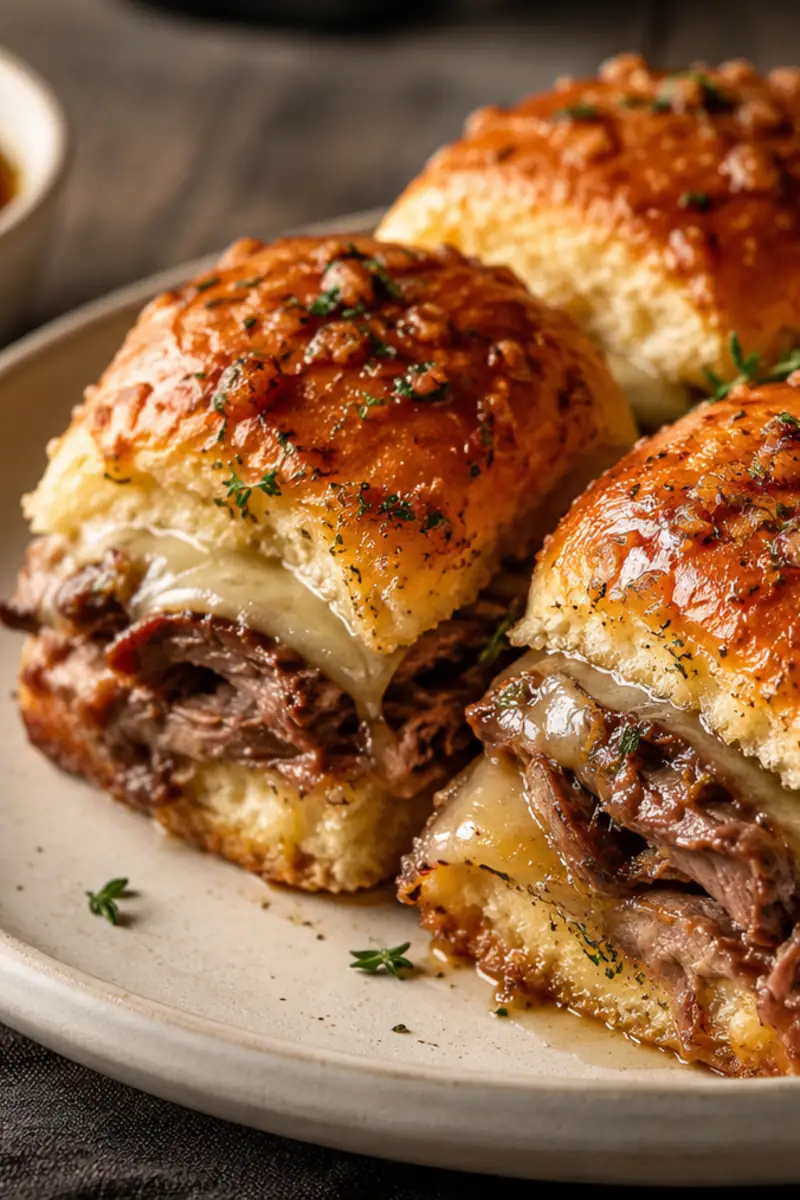 Cheesy French Dip Sliders for Easy Dinners