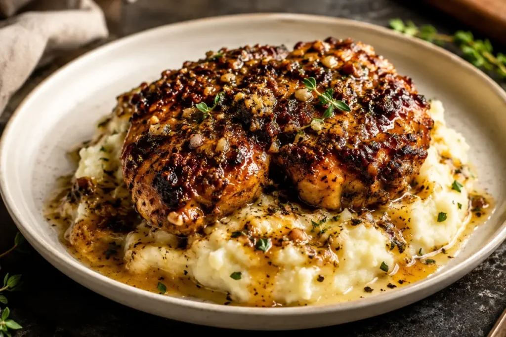 Crispy Garlic Herb Chicken For Busy Weeknights With Golden Skin In Cast-Iron