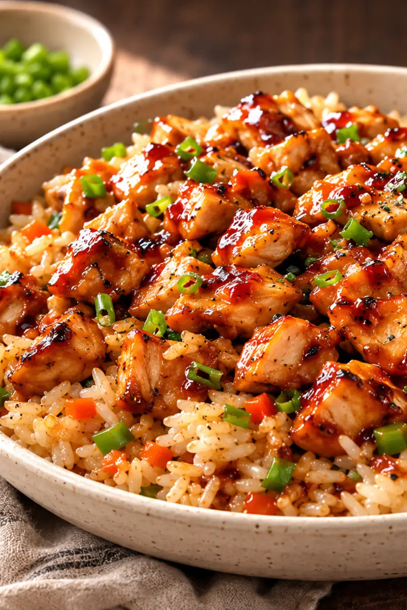 Sticky One Pan Honey BBQ Chicken Rice Weeknight Win
