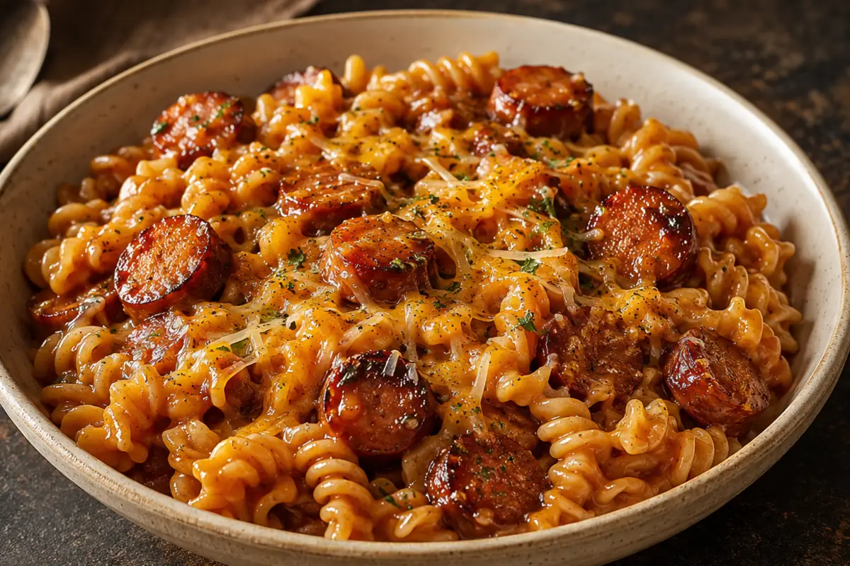 Creamy One Pot Honey BBQ Sausage Pasta for Busy Weeknights Creamy One Pot Honey BBQ Sausage Pasta For Busy Weeknights With Glossy