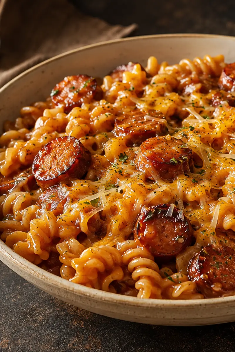 Creamy One Pot Honey BBQ Sausage Pasta for Busy Weeknights