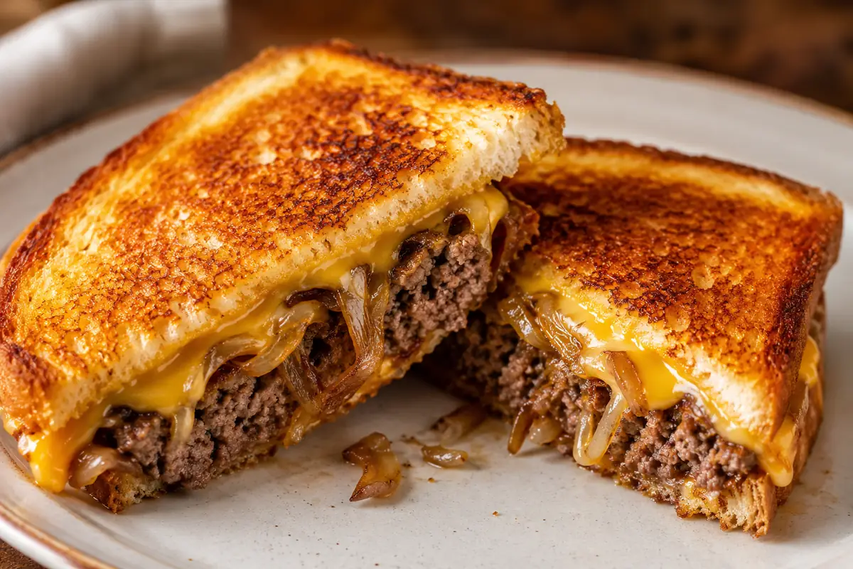 Cheesy Patty Melt For Easy Dinners With Melted Cheese And Browned Ground