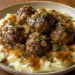 Creamy Salisbury Steak Meatballs with Garlic Herb Mashed Potatoes for Easy Dinners Creamy Salisbury Steak Meatballs With Garlic Herb Mashed Potatoes For Easy Dinners,