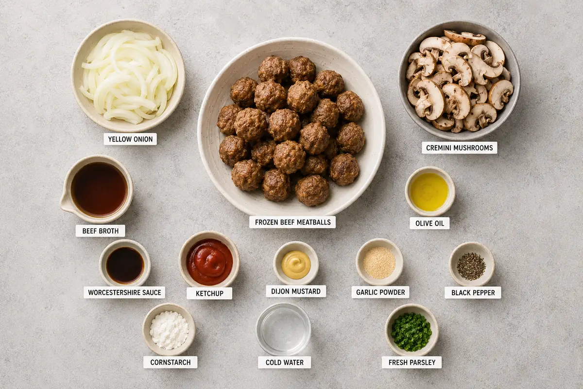 Slow Cooker Salisbury Steak Meatballs with Frozen Meatballs: Weeknight Win
