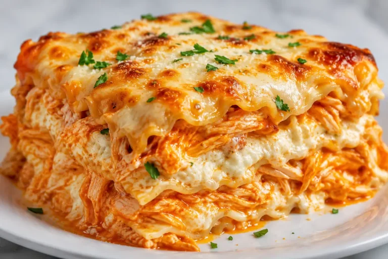 Cheesy Buffalo Ranch Chicken Lasagna For Easy Dinners With Browned Mozzarella And