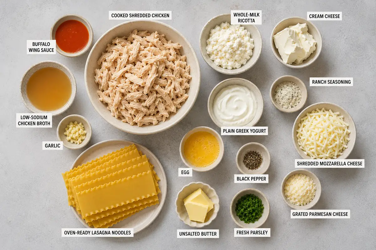 Cheesy Buffalo Ranch Chicken Lasagna for Easy Dinners
