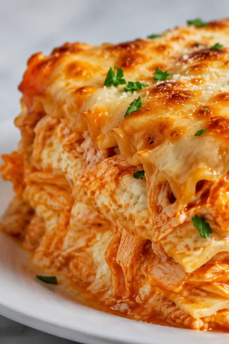 Cheesy Buffalo Ranch Chicken Lasagna for Easy Dinners