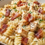 Creamy Chicken Bacon Ranch Pasta for Easy Dinners Creamy Chicken Bacon Ranch Pasta For Easy Dinners With Rotini, Chicken Chunks,