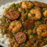 Saucy Gumbo For Easy Weeknight Dinners With Shrimp, Sausage, Brown Sauce, And