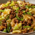 Saucy Mongolian Cabbage with Ground Beef for Easy Dinners Saucy Mongolian Cabbage With Ground Beef For Easy Dinners Served In A