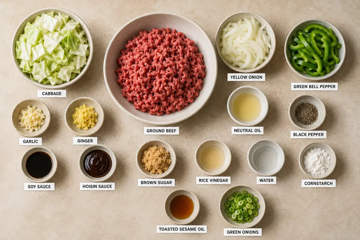 Saucy Mongolian Cabbage with Ground Beef for Easy Dinners