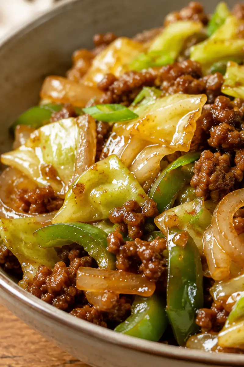 Saucy Mongolian Cabbage with Ground Beef for Easy Dinners