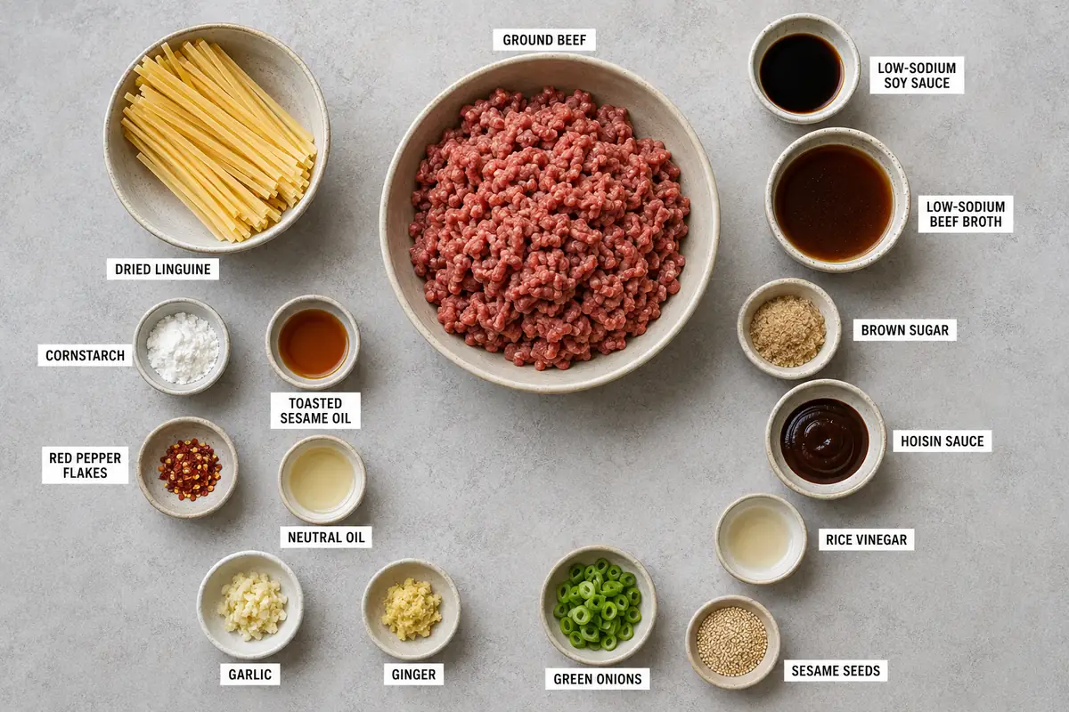 Sticky Mongolian Ground Beef Noodles for Easy Dinners